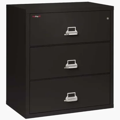 FireKing 3-3822-C Lateral Fire File Cabinet in Black with UL High-Security Key Lock