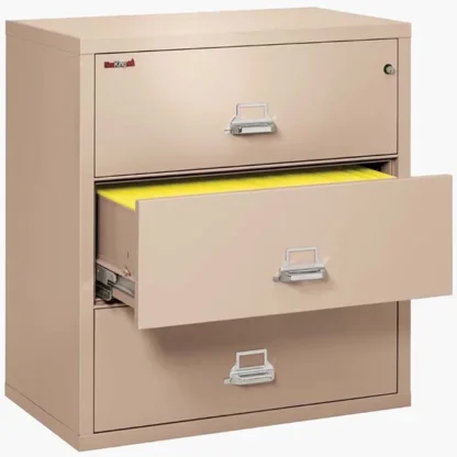 FireKing 3-3822-C Lateral Fire File Cabinet in Pewter with UL High-Security Key Lock