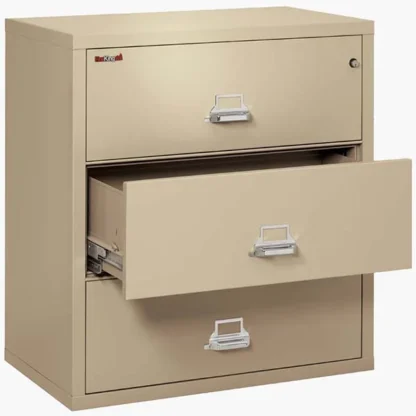 FireKing 3-3822-C Lateral Fire File Cabinet in Parchment with UL High-Security Key Lock