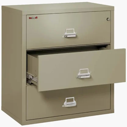 FireKing 3-3822-C Lateral Fire File Cabinet in Pewter with UL High-Security Key Lock