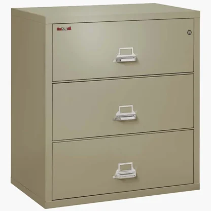 FireKing 3-3822-C Lateral Fire File Cabinet in Pewter with UL High-Security Key Lock