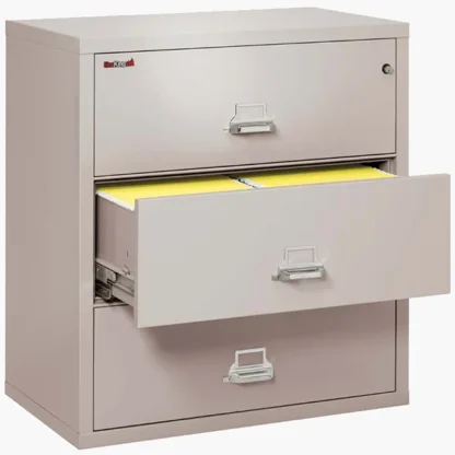 FireKing 3-3822-C Lateral Fire File Cabinet in Platinum with UL High-Security Key Lock