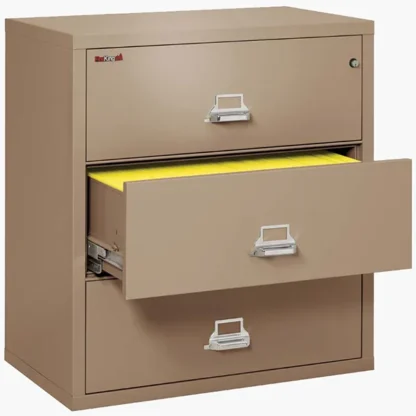 FireKing 3-3822-C Lateral Fire File Cabinet in Taupe with UL High-Security Key Lock