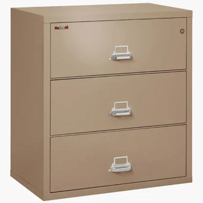 FireKing 3-3822-C Lateral Fire File Cabinet in Taupe with UL High-Security Key Lock