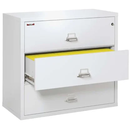 FireKing 3-4422-C Lateral Fire File Cabinet in Arctic White with UL High-Security Key Lock