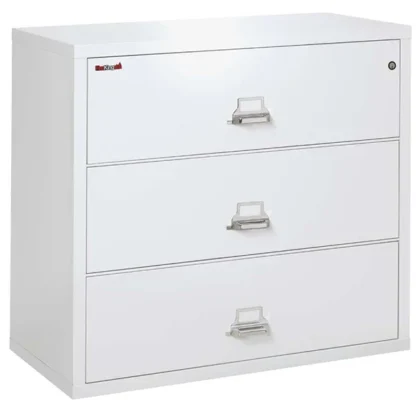 FireKing 3-4422-C Lateral Fire File Cabinet in Arctic White with UL High-Security Key Lock