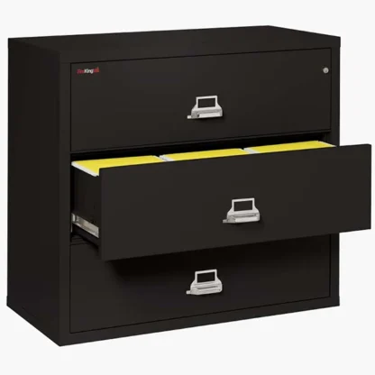 FireKing 3-4422-C Lateral Fire File Cabinet in Black with UL High-Security Key Lock