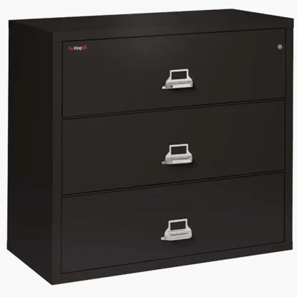 FireKing 3-4422-C Lateral Fire File Cabinet in Black with UL High-Security Key Lock