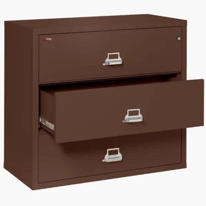 FireKing 3-4422-C Lateral Fire File Cabinet in Brown with UL High-Security Key Lock