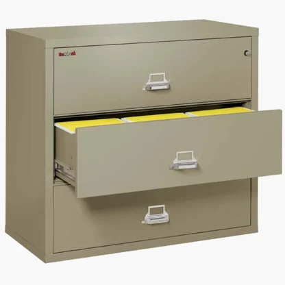 FireKing 3-4422-C Lateral Fire File Cabinet in Pewter with UL High-Security Key Lock