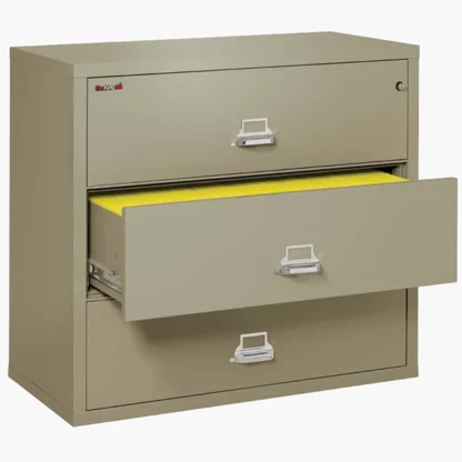 FireKing 3-4422-C Lateral Fire File Cabinet in Pewter with UL High-Security Key Lock