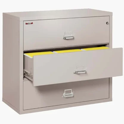 FireKing 3-4422-C Lateral Fire File Cabinet in Platinum with UL High-Security Key Lock