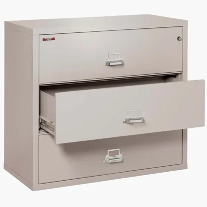 FireKing 3-4422-C Lateral Fire File Cabinet in Platinum with UL High-Security Key Lock