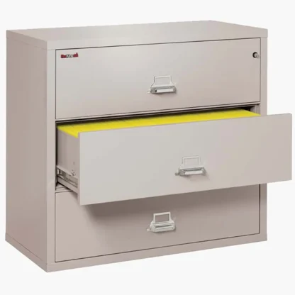 FireKing 3-4422-C Lateral Fire File Cabinet in Platinum with UL High-Security Key Lock