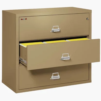 FireKing 3-4422-C Lateral Fire File Cabinet in Sand with UL High-Security Key Lock