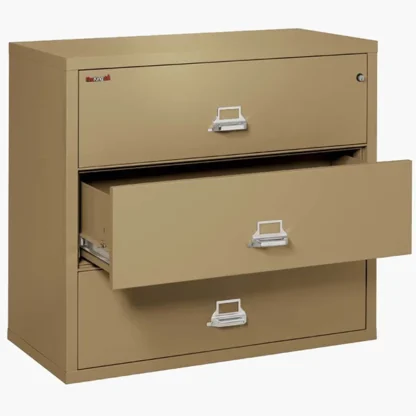 FireKing 3-4422-C Lateral Fire File Cabinet in Sand with UL High-Security Key Lock