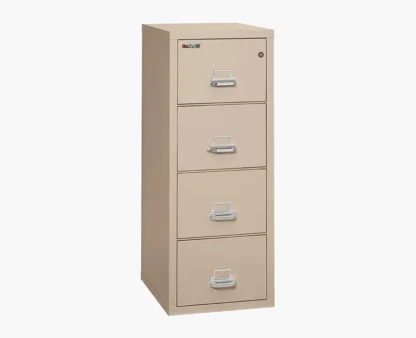 FireKing 4-1825-C Fire File Cabinet in Champagne with UL High-Security Key Lock