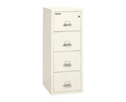 FireKing 4-1825-C Fire File Cabinet in Ivory White with UL High-Security Key Lock