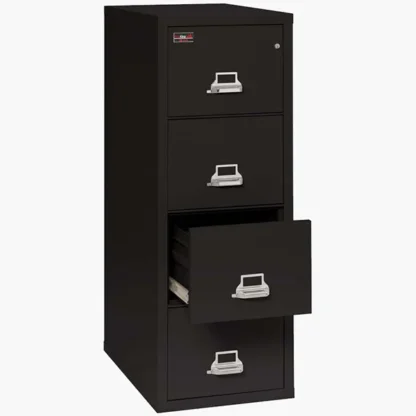 FireKing 4-1956-2 Two-Hour Vertical Fire File Cabinet in Black with UL High-Security Key Lock