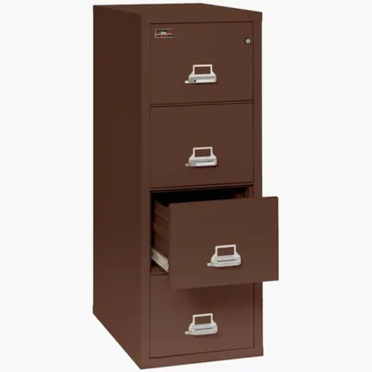 FireKing 4-1956-2 Two-Hour Vertical Fire File Cabinet in Brown with UL High-Security Key Lock