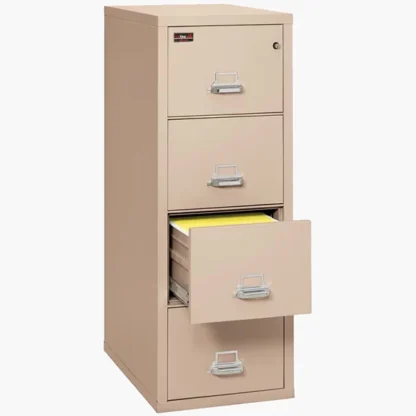 FireKing 4-1956-2 Two-Hour Vertical Fire File Cabinet in Champagne with UL High-Security Key Lock