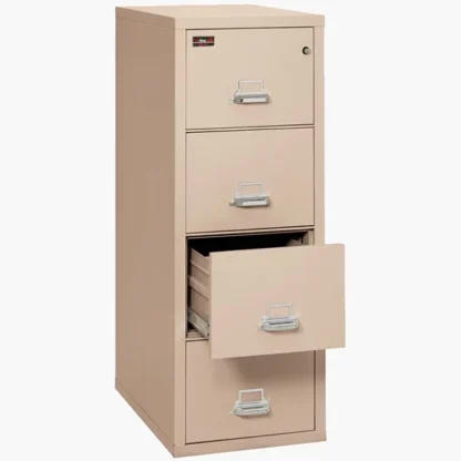 FireKing 4-1956-2 Two-Hour Vertical Fire File Cabinet in Champagne with UL High-Security Key Lock