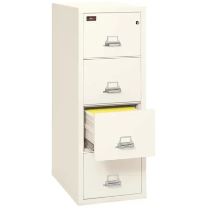 FireKing 4-1956-2 Two-Hour Vertical Fire File Cabinet in Ivory White with UL High-Security Key Lock