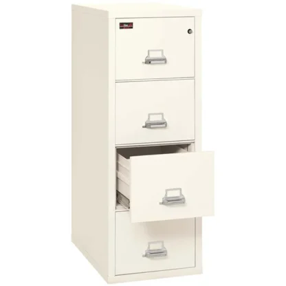 FireKing 4-1956-2 Two-Hour Vertical Fire File Cabinet in Ivory White with UL High-Security Key Lock