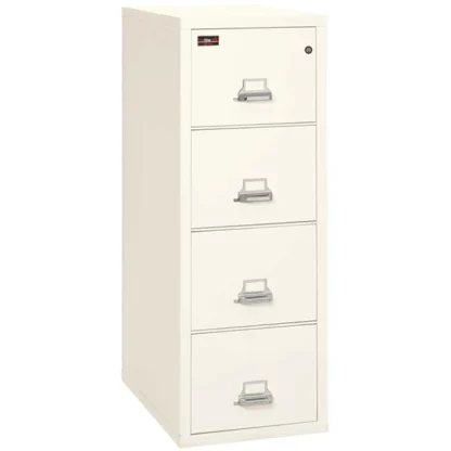 FireKing 4-1956-2 Two-Hour Vertical Fire File Cabinet in Ivory White with UL High-Security Key Lock