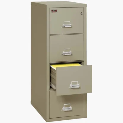 FireKing 4-1956-2 Two-Hour Vertical Fire File Cabinet in Pewter with UL High-Security Key Lock