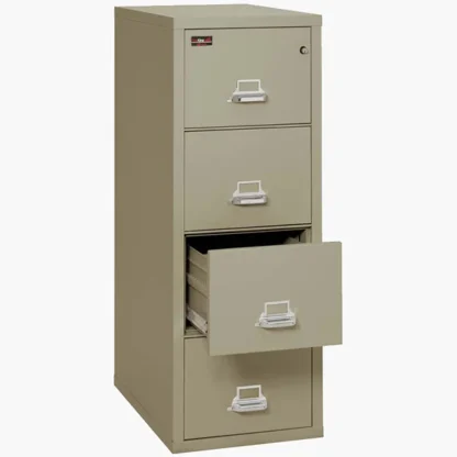 FireKing 4-1956-2 Two-Hour Vertical Fire File Cabinet in Pewter with UL High-Security Key Lock