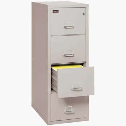 FireKing 4-1956-2 Two-Hour Vertical Fire File Cabinet in Platinum with UL High-Security Key Lock