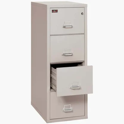 FireKing 4-1956-2 Two-Hour Vertical Fire File Cabinet in Platinum with UL High-Security Key Lock