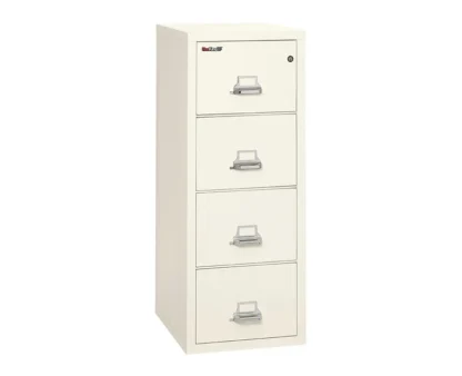 FireKing 4-2125-C Fire-Rated Vertical File Cabinet with UL High-Security Key Lock in Ivory White