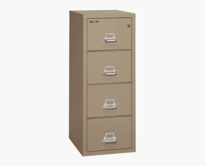 FireKing 4-2125-C Fire-Rated Vertical File Cabinet with UL High-Security Key Lock in Taupe