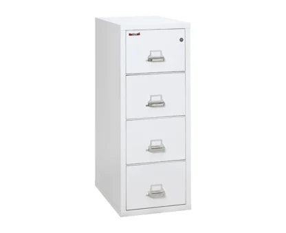 FireKing 4-2131-C Fire-Rated Vertical File Cabinet in Arctic White with UL High-Security Key Lock