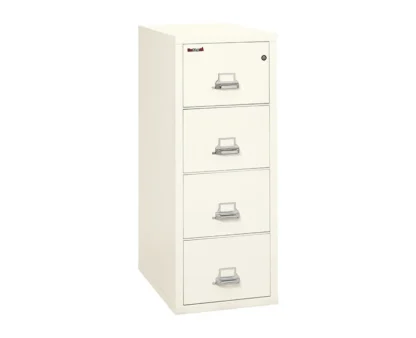 FireKing 4-2131-C Fire-Rated Vertical File Cabinet in Ivory White with UL High-Security Key Lock