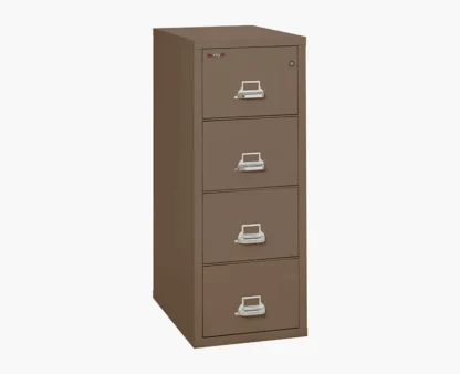 FireKing 4-2131-C Fire-Rated Vertical File Cabinet in Tan with UL High-Security Key Lock