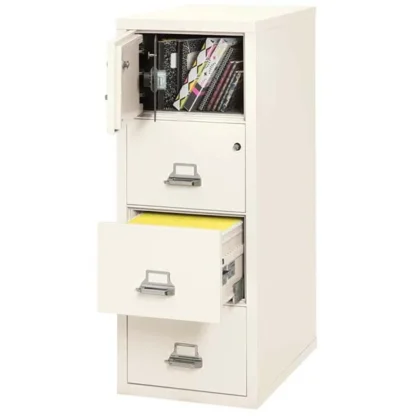 The FireKing 4-2131 CSF Safe in Color Ivory White with UL High-Security Key Lock