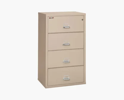 FireKing 4-3122-C Lateral Fire-Rated File Cabinet with UL High-Security Key Lock in Champagne