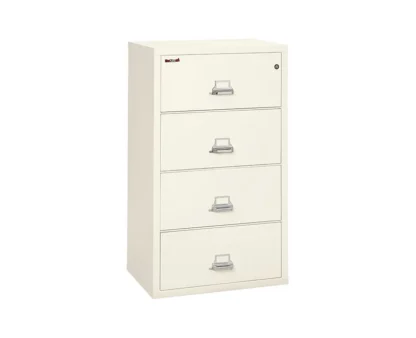 FireKing 4-3122-C Lateral Fire-Rated File Cabinet with UL High-Security Key Lock in Ivory White