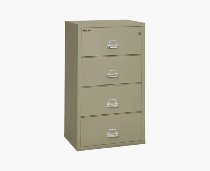 FireKing 4-3122-C Lateral Fire-Rated File Cabinet with UL High-Security Key Lock in Pewter