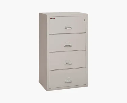 FireKing 4-3122-C Lateral Fire-Rated File Cabinet with UL High-Security Key Lock in Platinum