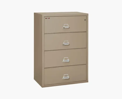 FireKing 4-3822-C Lateral Fire-Rated File Cabinet with UL High-Security Key Lock in Taupe