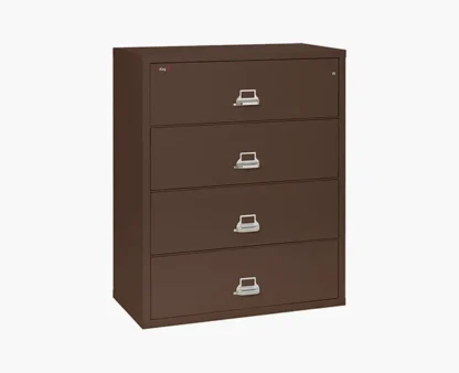 FireKing 4-4422-C Lateral Fire Rated File Cabinet in Brown Color with UL High-Security Key Lock