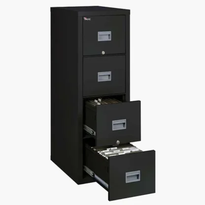 FireKing 4P1825-C 4-Drawer Patriot Vertical File Cabinet in Black Color with UL High-Security Key Lock