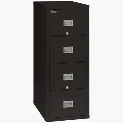 FireKing 4P1825-C 4-Drawer Patriot Vertical File Cabinet in Black Color with UL High-Security Key Lock