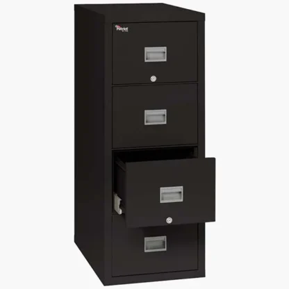 FireKing 4P1825-C 4-Drawer Patriot Vertical File Cabinet in Black Color with UL High-Security Key Lock