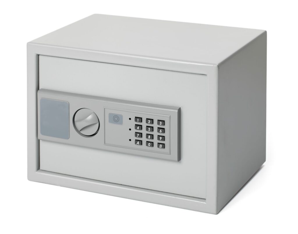 Secure digital safe with keypad and dial