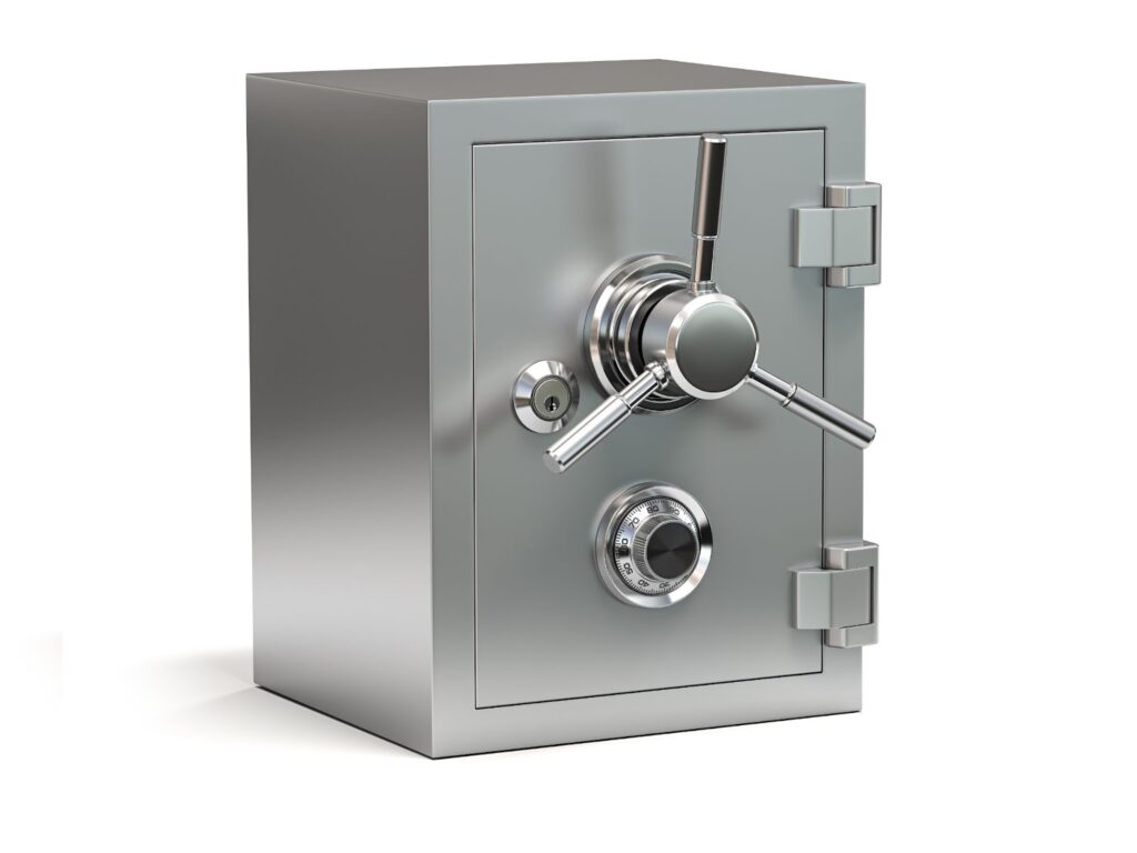 Secure metal safe with combination lock